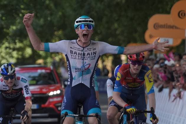 DUNWOODY Seth ( BAHRAIN VICTORIOUS DEVELOPMENT TEAM) Winner stage during the stage 4 of the Giro Next Gen 2025, Manerbio (Bs) Salsomaggiore Terme (Pr), 148 km , Italy - Wednesday, June 18, 2025. - cycling.  Copyright: xGianxMattiaxD Albertox LaPressex