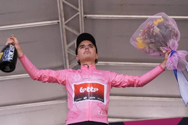 Jarno Widar (Lotto Development Team) Pink Jersey during the stage 4 of the Giro Next Gen 2025, Manerbio (Bs) Salsomaggiore Terme (Pr), 148 km , Italy - Wednesday, June 18, 2025. - cycling.  Copyright: xFabioxFerrari LaPressex