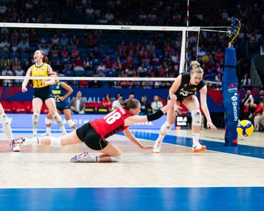 VNL-Week2-KOR-v-CAN Jheovana Rodrigues da Silva 18 of Brazil misses the ball during 2025 Women s Volleyball Nations match between Belgium and Brazil at Sinan Erdem Dome on June 18, 2025 in Istanbul, Turkiye. Istanbul Istanbul Turkey Copyright: xYagizxGurtugx