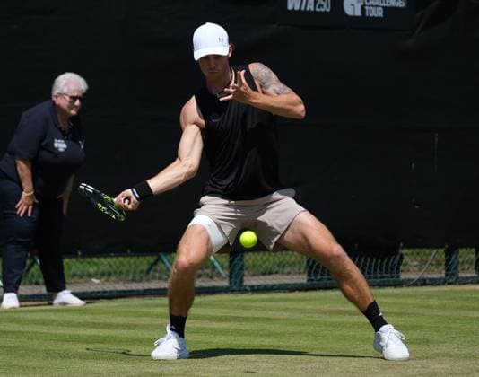 Nottingham Tennis Centre Nottingham, England - Colton Smith plays a baseline shot to James Mccabe during the match in the Lexus Nottingham Tennis Open, day 4, June 18th 2025. (Paul Bonser SPP) Copyright: xPaulxBonser SPPx spp-en-PaBo-Lexus Nottingham Open 3791