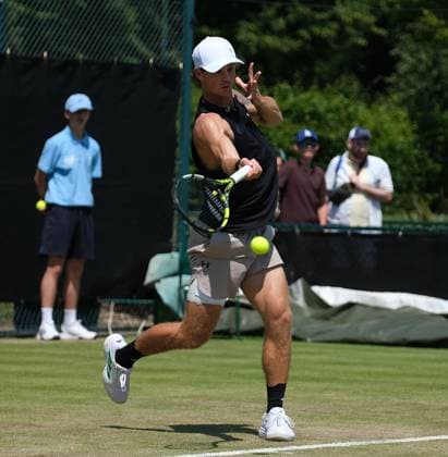 Nottingham Tennis Centre Nottingham, England - Colton Smith hits a forehand winner to James Mccabe during the match in the Lexus Nottingham Tennis Open, day 4, June 18th 2025. (Paul Bonser SPP) Copyright: xPaulxBonser SPPx spp-en-PaBo-Lexus Nottingham Open 3794