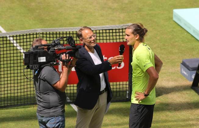photo Interview with Alexander ZVEREV GER after his successful matchball tennis tournament Terra Wortmann Cup at the Gerry Weber Sportpark OWL Arena in Halle Westfalen on Wed 18 06 2025
