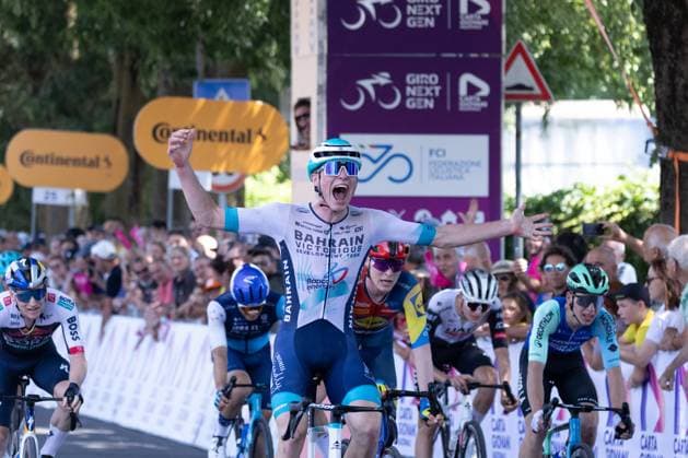 Giro Next Gen 2025 - 4th Stage - Manerbio - Salsomaggiore Terme Seth Dunwoody of the Bahrain Victorious Development Team wins the 4th Stage of Giro Next Gen 2025 from Manerbio to Salsomaggiore Terme. Salsomaggiore Terme Italy  Copyright: xTommasoxBerardix originalFilename:berardi-gironext250618_np0C3.jpg