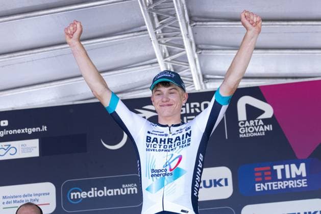 Giro Next Gen 2025 - 4th Stage - Manerbio - Salsomaggiore Terme Seth Dunwoody of the Bahrain Victorious Development Team wins the 4th Stage of Giro Next Gen 2025 from Manerbio to Salsomaggiore Terme. Salsomaggiore Terme Italy  Copyright: xTommasoxBerardix originalFilename:berardi-gironext250618_npACG.jpg