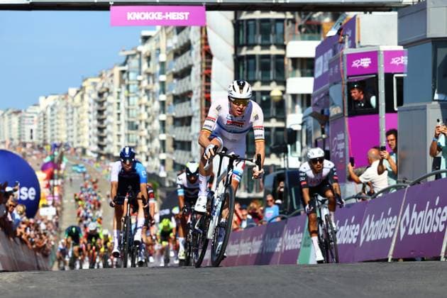 Belgian Jasper Philipsen of Alpecin-Deceuninck sprints to win the first stage of the Baloise Belgium Tour cycling race, 198km from Merelbeke-Melle to Knokke-Heist, Wednesday 18 June 2025. The Baloise Belgium Tour takes place from 18 to 22 June. DAVIDxPINTENS  x127333931x