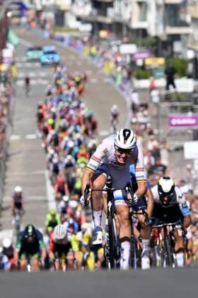 Baloise Belgium Tour 2025 Stage 1 KNOKKE-HEIST, BELGIUM - JUNE 18 : Merlier Tim (BEL) of Soudal - Quick Step during the stage 1 of the 94th edition of Baloise Tour of Belgium an UCI ProSeries 2.Pro cycling road race stage for Men Elite of 198 km with start in Merelbeke-Melle and finish in Knokke-Heist on June 18, 2025 in Knokke-Heist, Belgium, 18 06 2025 ( Motordriver Guy De Vuyst - Knokke-Heist Belgium  Copyright: xJanxDexMeuleneirx
