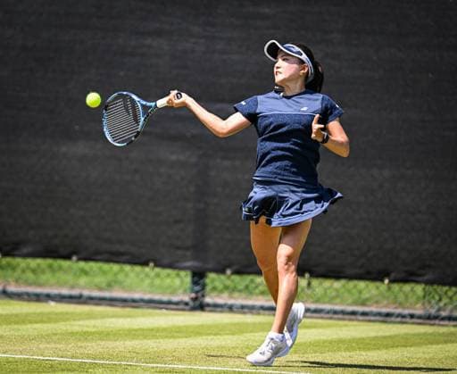 18th June 2025; Lexus Nottingham Tennis Centre, Nottingham, England; Lexus Nottingham Open, Day 3; Makoto Ninomiya (JPN) world No 58 hits a forehand return in the second round match with her partner Ulrikke Eikeri (NOR) world No 57 against Aldila Sutjiadi (IDN) world No 45 and Eri Hozumi (JPN) world No 45  ActionPlus12802261 GodfreyxPitt