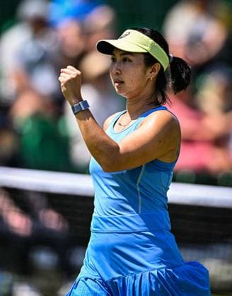 18th June 2025; Lexus Nottingham Tennis Centre, Nottingham, England; Lexus Nottingham Open, Day 3; Eri Hozumi (JPN) world No 45 fist pumps after winning a point in the second round match with her partner Aldila Sutjiadi (IDN) world No 45 against Ulrikke Eikeri (NOR) world No 57 and Makoto Ninomiya (JPN) world No 58  ActionPlus12802264 GodfreyxPitt