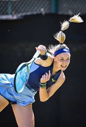 18th June 2025; Lexus Nottingham Tennis Centre, Nottingham, England; Lexus Nottingham Open, Day 3; Rebecca Sramkova (SLO) world No 38 serves to Yulia Putintseva (KAZ) world No 24 in their second round match  ActionPlus12802271 GodfreyxPitt
