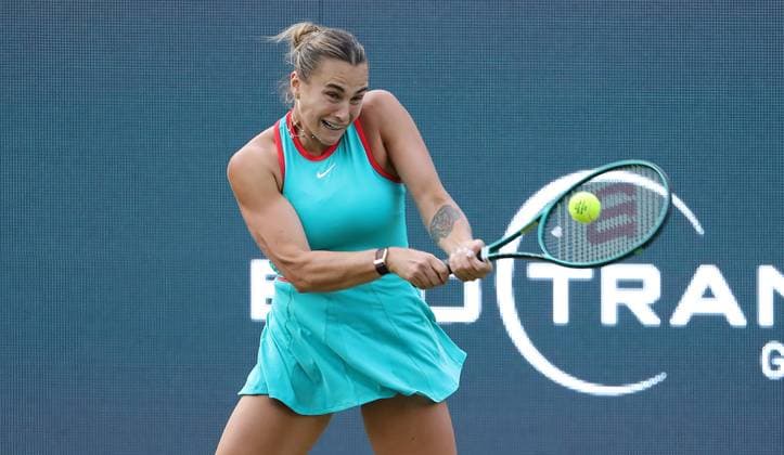 Aryna Sabalenka BLR vs Rebeka Masarova SUI at the Steffi Graf Stadium Sport HYLO Berlin Tennis Open Women on grass 18 06 2025