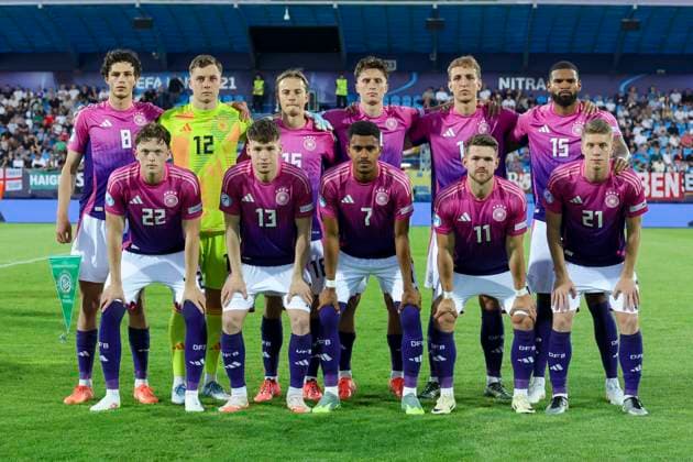 The German players pose for a team photo, UEFA European Under 21 Championship 2025 Group Stage, England v Germany, Nitra Stadium, June 18, 2025 in Nitra, Slovakia Photo by Marco Steinbrenner DeFodi Images The German Players pose for a team photo, UEFA European Under 21 Championship 2025 Group Stage, England v Germany, Nitra Stadium, June 18, 2025 in Nitra, Slovakia Photo by Marco Steinbrenner DeFodi Images