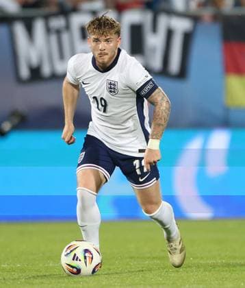 Harvey Elliott of England Under 21 England U21, U 21 v Germany U21, UEFA Under 21 European Championship, EM, Europameisterschaft 2025, Group B, Football, Nitra Stadium, Nitra, Slovakia - 18 Jun 2025 EDITORIAL USE ONLY No use with unauthorised audio, video, data, fixture lists, club league logos or live services. Online in-match use limited to 120 images, no video emulation. No use in betting, games or single club league player publications. Copyright: xNikolaxKrstic Shutterstockx 15363358bh