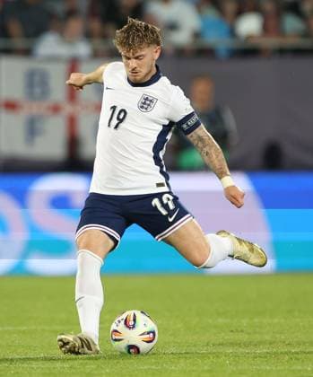 Harvey Elliott of England Under 21 England U21, U 21 v Germany U21, UEFA Under 21 European Championship, EM, Europameisterschaft 2025, Group B, Football, Nitra Stadium, Nitra, Slovakia - 18 Jun 2025 EDITORIAL USE ONLY No use with unauthorised audio, video, data, fixture lists, club league logos or live services. Online in-match use limited to 120 images, no video emulation. No use in betting, games or single club league player publications. Copyright: xNikolaxKrstic Shutterstockx 15363358bk