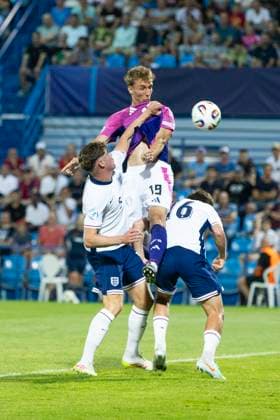 UEFA U21 European Championship Germany England 18 06 2025 Nelson Weiper Germany, 19 scores the goal to make it 2 0 in the UEFA U21 European Championship match Germany England, on 18 06 2025, Stadion pod Zoborom, Nitra, Slovakia Copyright: xBEAUTIFULxSPORTS Meuselx