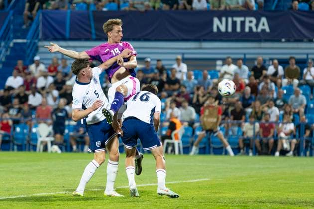 UEFA U21 European Championship Germany England 18 06 2025 Nelson Weiper Germany, 19 scores the goal to make it 2 0 in the UEFA U21 European Championship match Germany England, on 18 06 2025, Stadion pod Zoborom, Nitra, Slovakia Copyright: xBEAUTIFULxSPORTS Meuselx