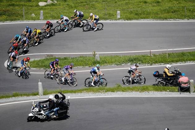 TDS 4th stage Top group with Joao Almeida POR Team UAE Emirates 18 06 2025 Spluegenpass, SWITZERLAND, Tour de Suisse 4th stage Heiden Piuro Top group with Joao Almeida POR Team UAE Emirates on the Spluegenpass