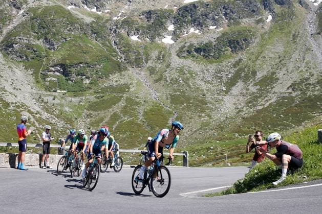 TDS 4th stage Lorenzo Fortunato ITA Team Astana 18 06 2025 Spluegenpass, SWITZERLAND, Tour de Suisse 4th stage Heiden Piuro Lorenzo Fortunato ITA Team Astana on the Spluegenpass