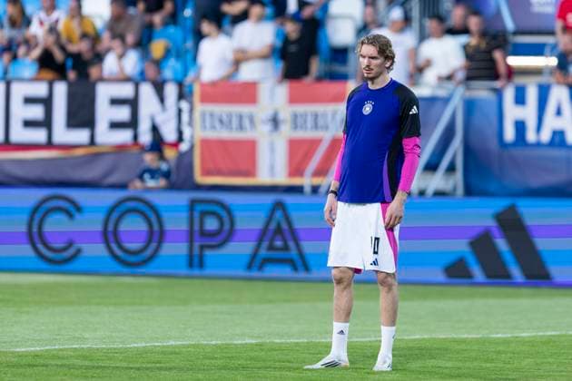 UEFA U21 European Championship Germany England 18 06 2025 Nick Woltemade Germany, 10 at the UEFA U21 European Championship in the match Germany England, on 18 06 2025, Stadion pod Zoborom, Nitra, Slovakia Copyright: xBEAUTIFULxSPORTS Meuselx