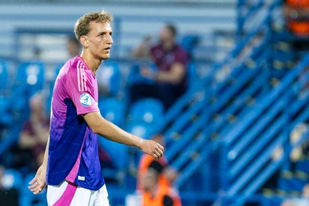 UEFA U21 European Championship Germany England 18 06 2025 Nelson Weiper Germany, 19 at the UEFA U21 European Championship in the match Germany England, on 18 06 2025, Stadion pod Zoborom, Nitra, Slovakia Copyright: xBEAUTIFULxSPORTS Meuselx
