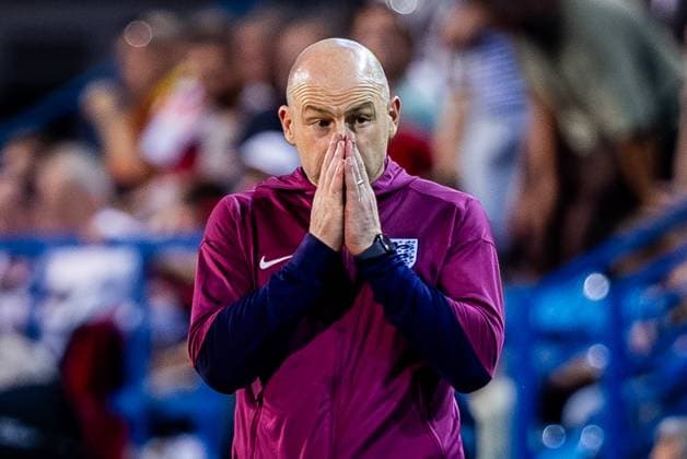 ENGLAND U21, U 21 - GERMANY U21 Head coach of England U21 Lee Carsley during the UEFA European Under-21 Championship 2025 Group B football match between England U21 and Germany U21. Stadium Nitra Arena, Nitra, Slovakia, June 18, 2025. Photo by Branislav Racko Copyright: xx 080A9059-Enhanced-NR