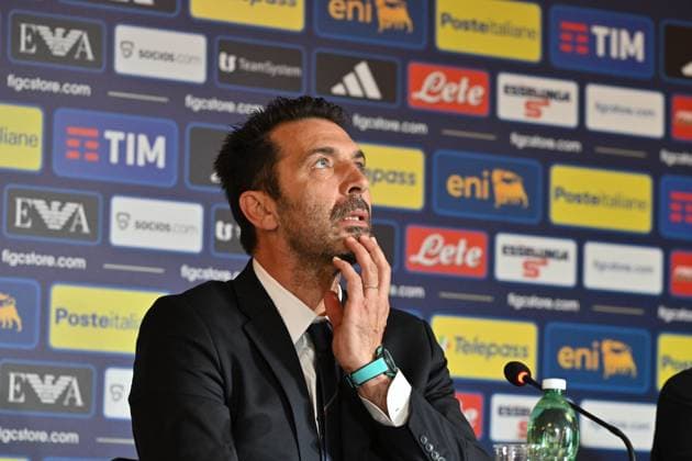Foto IPP Roberto Ramaccia Roma 19 6 2025 Presentazione del nuovo allenatore della nazionale dIi calcio dell Italia Nella foto Gianluigi Buffon capo delegazione della Nazionale Italy Photo Press - World Copyright Roma italy Italia ITALY  Copyright: xR4924_italyphotopressx