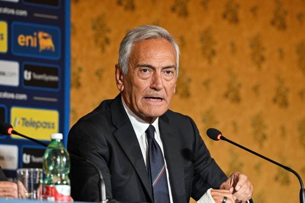 Foto IPP Roberto Ramaccia Roma 19 6 2025 Presentazione del nuovo allenatore della nazionale dIi calcio dell Italia Nella foto Gabriele Gravina presidente federale Italy Photo Press - World Copyright Roma italy Italia ITALY  Copyright: xR4924_italyphotopressx