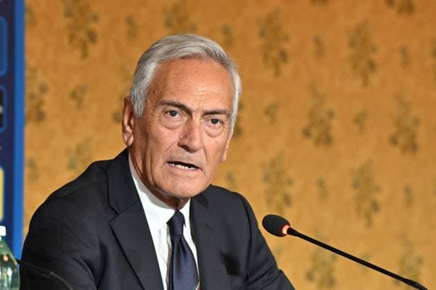 Foto IPP Roberto Ramaccia Roma 19 6 2025 Presentazione del nuovo allenatore della nazionale dIi calcio dell Italia Nella foto Gabriele Gravina presidente federale Italy Photo Press - World Copyright Roma italy Italia ITALY  Copyright: xR4924_italyphotopressx