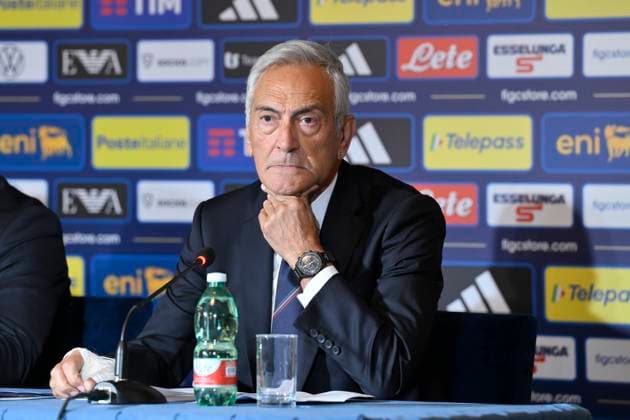 Gabriele Gravina during the press conference, PK, Pressekonferenz to present Technical Commissioner Gennaro Gattuso at the Hotel Parco dei Principi Rome, Italy - Thursday 19 June 2025. Sports - Football.  Copyright: xFabrizioxCorradetti LaPressex