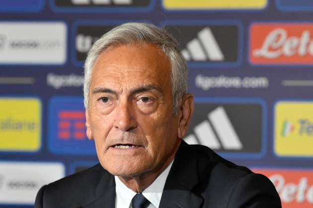 Gabriele Gravina during the press conference, PK, Pressekonferenz to present Technical Commissioner Gennaro Gattuso at the Hotel Parco dei Principi Rome, Italy - Thursday 19 June 2025. Sports - Football.  Copyright: xFabrizioxCorradetti LaPressex