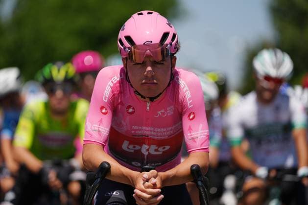 Widar Jarno of Lotto Development Team pink jersey during the stage 5 of the Giro Next Gen 2025, Fiorenzuola d™Arda (Pc) Gavi (Al) 153 km, Italy - Thursday, June 19, 2025. - cycling.  Copyright: xGianxMattiaxD Alberto LaPressex