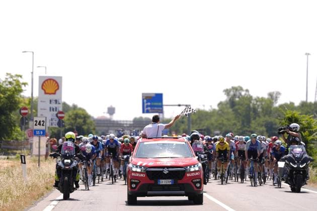 Start race during the stage 5 of the Giro Next Gen 2025, Fiorenzuola d™Arda (Pc) Gavi (Al) 153 km, Italy - Thursday, June 19, 2025. - cycling.  Copyright: xFabioxFerrari LaPressex