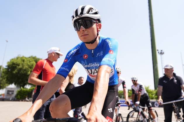 Pericas Capdevila Adria of Uae Team Emirates Gen-Z blue jersey during the stage 5 of the Giro Next Gen 2025, Fiorenzuola d™Arda (Pc) Gavi (Al) 153 km, Italy - Thursday, June 19, 2025. - cycling.  Copyright: xFabioxFerrari LaPressex