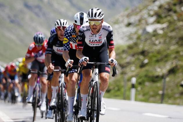 TDS 5 stage Felix Grossschartner AUT Team UAE Emirates on the Julier Pass 19 06 2025 Julier Pass, SWITZERLAND, Tour de Suisse 5 stage La Punt Santa Maria Felix Grossschartner AUT Team UAE Emirates on the Julier Pass
