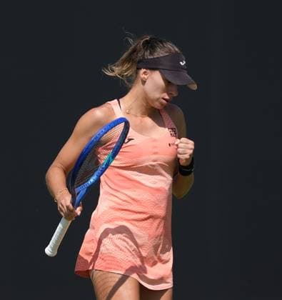 Nottingham Tennis Centre Nottingham, England - Magda Linette celebrates the point against Mingge Xu during the match at the Lexus Nottingham Tennis Open, day 5, June 19th 2025. (Paul Bonser SPP) Copyright: xPaulxBonser SPPx spp-en-PaBo-Lexus Nottingham Open 2202