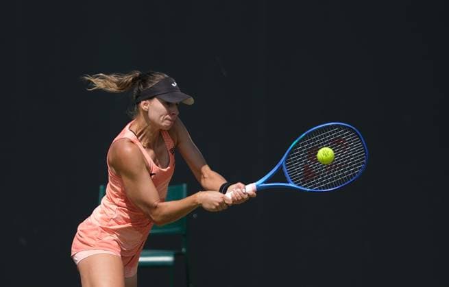 Nottingham Tennis Centre Nottingham, England - Magda Linette in action during the match with Mingge Xu at the Lexus Nottingham Tennis Open, day 5, June 19th 2025. (Paul Bonser SPP) Copyright: xPaulxBonser SPPx spp-en-PaBo-Lexus Nottingham Open 2203