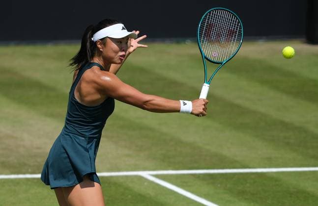 Nottingham Tennis Centre Nottingham, England - Mingge Xu in action during the match Magda Linette at the Lexus Nottingham Tennis Open, day 5, June 19th 2025. (Paul Bonser SPP) Copyright: xPaulxBonser SPPx spp-en-PaBo-Lexus Nottingham Open 2209