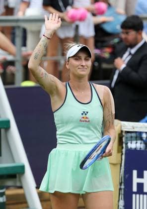 Marketa Vondrousova CZE cheers in the Steffi Graf Stadium Sport HYLO Berlin Tennis Open Women on grass 19 06 2025