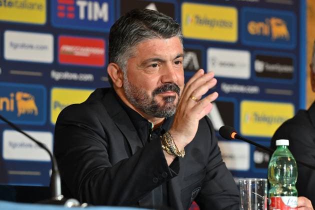 Italy national team, Nationalteam press conference, PK, Pressekonferenz of presentation Gennaro Gattuso new First Team Head Coach Gennaro Gattuso new CT of the Italian National Team during the Press conference of presentation Gennaro Gattuso new First Team Head Coach at Hotel Parco dei Principi in Rome. Rome Italy Copyright: xEmanuelexPennacchiox xSOPAxImagesx EPENNACCHIO_7744