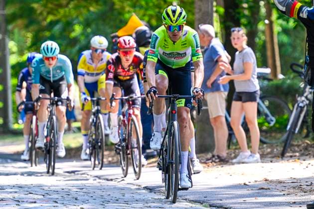 Baloise Belgium Tour 2025 Stage 2 PUTTE, BELGIUM - JUNE 19 : De Meester Luca (BEL) of Wagner Bazin WB during stage 2 of the 94th edition of Baloise Tour of Belgium an UCI ProSeries 2.Pro cycling road race stage for Men Elite of 194.6 km with start in Beringen and finish in Putte on June 19, 2025 in Putte, Belgium, 19 06 2025 ( Motordriver Guy De Vuyst - Putte Belgium  Copyright: xNicoxVereeckenx