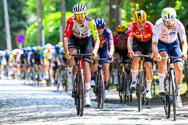 Baloise Belgium Tour 2025 Stage 2 PUTTE, BELGIUM - JUNE 19 : Rider of Wanty - Iintermarche during stage 2 of the 94th edition of Baloise Tour of Belgium an UCI ProSeries 2.Pro cycling road race stage for Men Elite of 194.6 km with start in Beringen and finish in Putte on June 19, 2025 in Putte, Belgium, 19 06 2025 ( Motordriver Guy De Vuyst - Putte Belgium  Copyright: xNicoxVereeckenx