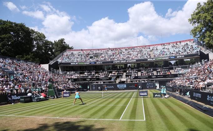 Aryna Sabalenka BLR vs Rebeka Masarova SUI at the Steffi Graf Stadium Sports venue overview Sport HYLO Berlin Tennis Open Women on grass 19 06 2025