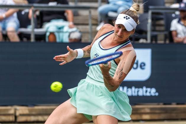 Tennis WTA Tour, Singles, Women, Round of 16, Sabalenka Belarus Masarova Switzerland , Steffi Graf Stadium Rebeka Masarova Switzerland returns a ball Tennis WTA Tour