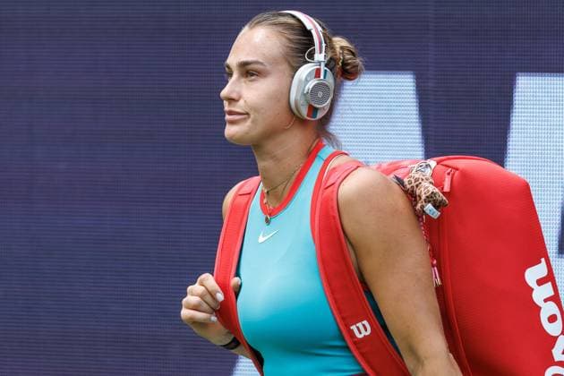 Tennis WTA Tour, Singles, Women, Round of 16, Sabalenka Belarus Masarova Switzerland , Steffi Graf Stadium Aryna Sabalenka Belarus enters the court Tennis WTA Tour