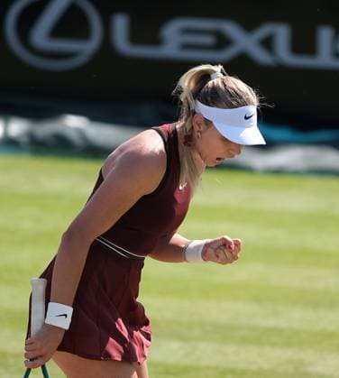 Nottingham Tennis Centre Nottingham, England - Katie Boulter celebrates winning match point during the match against Sonay Kartal 2 sets to 1 at the Lexus Nottingham Tennis Open, day 5, June 19th 2025. (Paul Bonser SPP) Copyright: xPaulxBonser SPPx spp-en-PaBo-Lexus Nottingham Open 3949