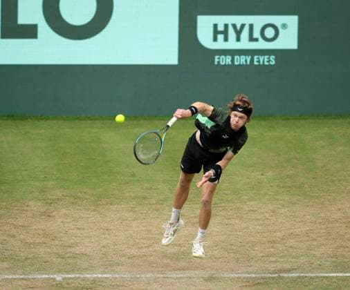 photo Andrey Rublev RUS loses after 3 exciting sets Tennis Tournament Terra Wortmann Cup at Gerry Weber Sportpark OWL Arena in Halle Westfalen on Thu 19 06 2025