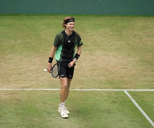 photo Andrey Rublev RUS loses after 3 exciting sets Tennis Tournament Terra Wortmann Cup at Gerry Weber Sportpark OWL Arena in Halle Westfalen on Thu 19 06 2025