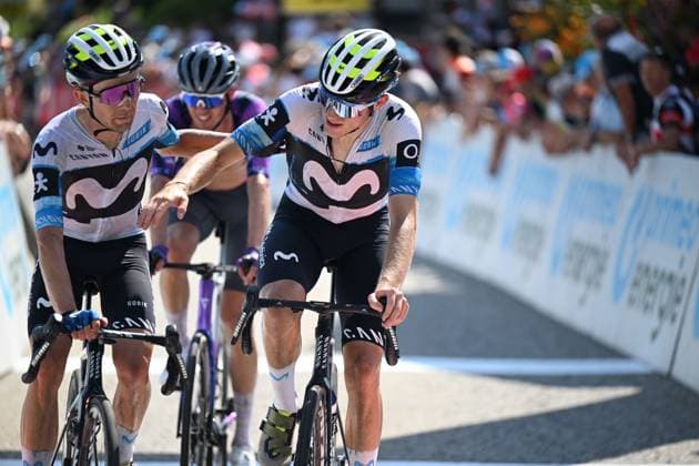 19-06-2025 Tour De Suisse; Tappa 05 La Punt - Santa Maria In Calanca; 2025, Movistar; Barta, William; Castrillo, Pablo; Santa Maria In Calanca; 
