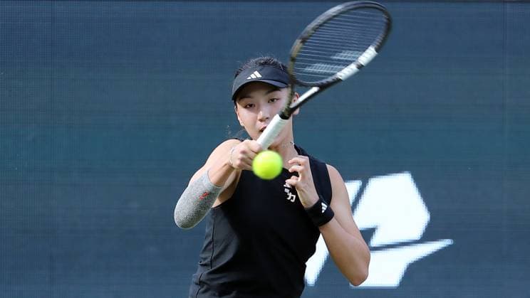 Xinyu Wang CHN at the Steffi Graf Stadium Sport HYLO Berlin Tennis Open Women on grass 19 06 2025