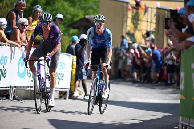 19-06-2025 Tour De Suisse; Tappa 05 La Punt - Santa Maria In Calanca; 2025, Jayco - Alula; 2025, Decathlon - Ag2r La Mondiale; O connor, Ben; Scotson, Callum; Santa Maria In Calanca; 