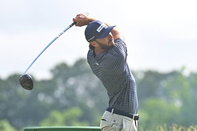 Thursday June 19, 2025: Max Homa hits his tee shot on the third hole during the first round of the Travelers Golf Championship in Cromwell, Connecticut. CSM Cromwell USA - ZUMAc04_ 20250619_zma_c04_002 Copyright: xGregoryxVasilx